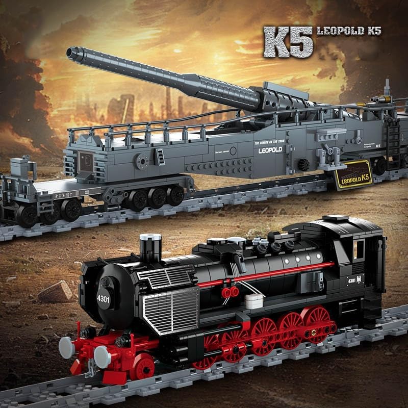 Tirff K5 Leopold Vonat Építőkészlet 1631 Darabos Technik Vasút Modell Sínekkel és Figurákkal Felnőtteknek és Tinédzsereknek