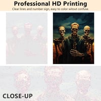 TISHIRON Koponya Festés Számok Alapján Készlet - DIY Akril Festőszett Felnőtteknek és Gyerekeknek - Halottak Napja Vászon Falikép 40,6 x 50, 3