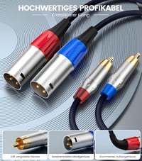 Tisino TSN9507 Dual RCA–XLR (male) sztereó audiokábel - 1 m 2