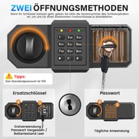 Tiskgg 55L vatrootporni sef za dom, s elektronskom kombinacijskom bravom i ključem, uklonjivom policom, alarmnom funkcijom, za pohranu novca i dragocjenosti 7
