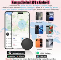 Tisoutec 2026 Air Tracker Bluetooth lokátor, 4 ks – kompatibilný s Android a iOS, podpora Apple Nájsť a Google Find My, vyhľadávač kľúčov a peňaženky 2
