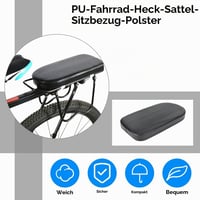 Tissting Zadný nosič na bicykel s vankúšom, PU kožené sedadlo pre pasažiera, čierne — špongia je miestami zdeformovaná (stav: pozri 2. obrázok) 6