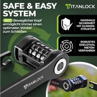 TITANLOCK Összecsukható Kerékpárzár Antitolvaj Kombinációs Biztonsági Lakat 6