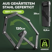 TITANLOCK Összecsukható Kerékpárzár Antitolvaj Kombinációs Biztonsági Lakat 5