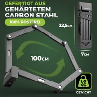Skladací zámok na bicykel TITANLOCK s certifikáciou ART – nehrdzavejúci bezpečnostný zámok proti krádeži, rýchla montáž, úroveň ochrany 10/10 8