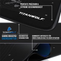 Herná podložka pod myš Titanwolf XXL 900x400x3 mm – Čierna stolová podložka s motívom mapy sveta, veľká kancelárska a herná podložka pod myš 3