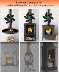 TITECK Mágneses Kályha Ventilátor 6 Lapáttal, Áramellátás Nélküli Tűzhelyventilátor 8