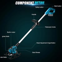tivekeo 18V Akkus Fűnyíró 2x2000mAh Makita Kompatibilis Kefe Nélküli Motor 2