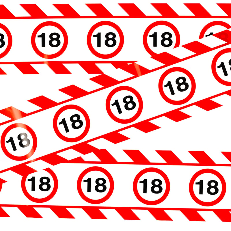 Decorațiune pentru a 18-a aniversare Tiwoca - Bandă de avertizare amuzantă, roșu-alb, cu indicatoare rutiere pentru băieți și fete
