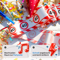 Decorațiune pentru a 18-a aniversare Tiwoca - Bandă de avertizare amuzantă, roșu-alb, cu indicatoare rutiere pentru băieți și fete 5