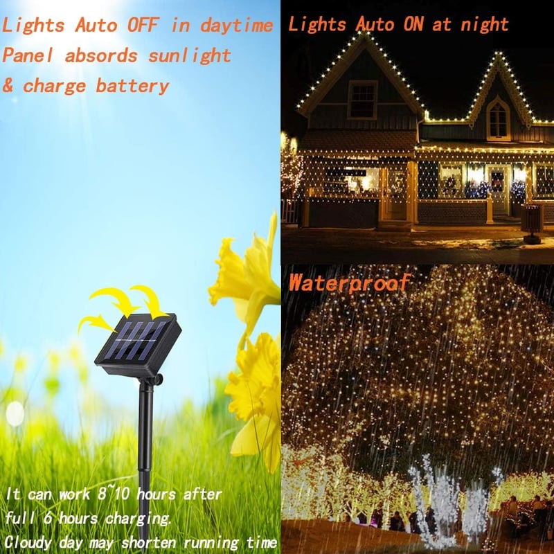 TIYUPA 200 LED-es hálózati fény 3x2m meleg fehér karácsonyfa dekoráció - Modern, White, Copper
