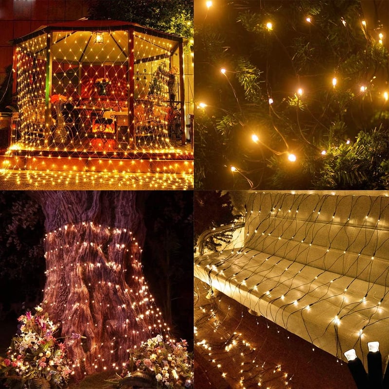 TIYUPA 200 LED-es hálózati fény 3x2m meleg fehér karácsonyfa dekoráció - Modern, White, Copper