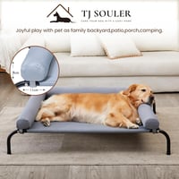TJ SOULER XL Emelhető Kutyaágy Szürke, Hűtő Funkcióval, Levehető Párnával, Nagy Kutyáknak 7
