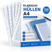 TK Gruppe Timo Klingler Prozirna A4 mapa za dokumente 100 komada, ekstra debela folija, perforirana košuljica za arhiviranje dokumenata 1