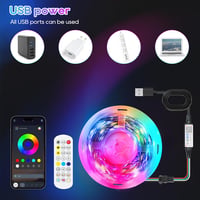 TK99SW RGBIC LED Szalag 2m - Applikációval és Távirányítóval Vezérelhető Háttérvilágítás 40-60 Colos TV-hez, USB LED Dekoráció Zenei Módokka 7