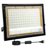 Vonkajší LED reflektor Tkdaksy 100 W, 6500 K studená biela, 10000 lm, vodoodolnosť IP66, 1,5 m kábel, pre záhradu, terasu, balkón, garáž, parkovisko 1