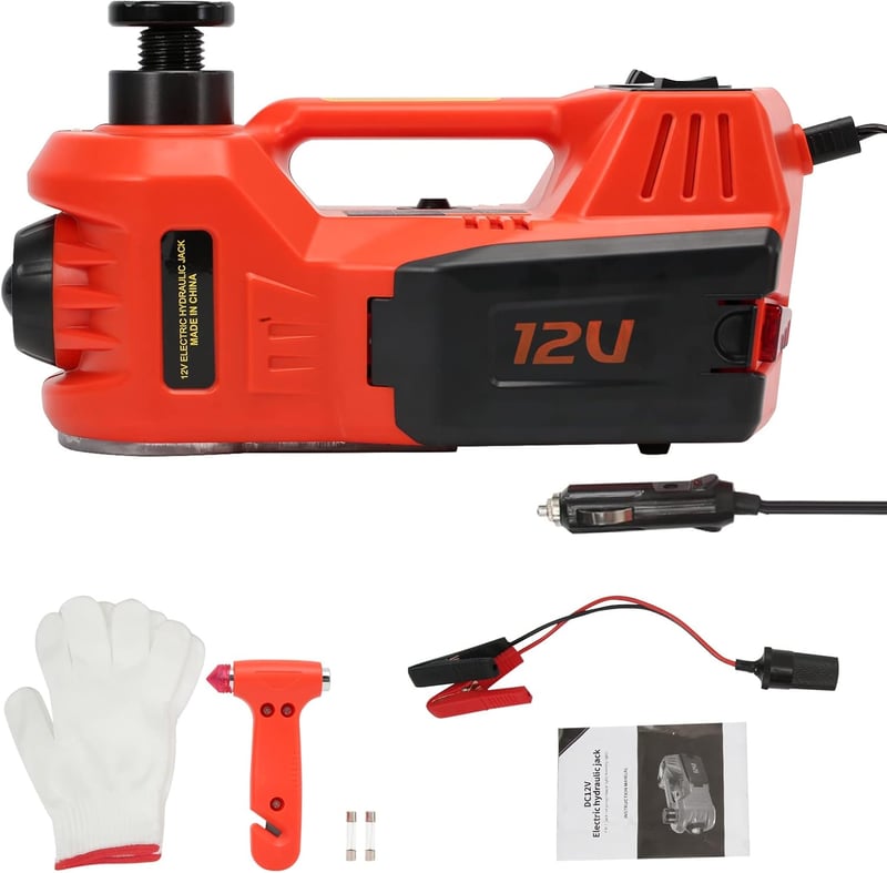 TKSE 5T Elektromos Autóemelő 12V Hidraulikus Pumpával és LED Lámpával