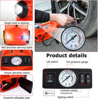 TKSE 5T Elektromos Autóemelő 12V Hidraulikus Pumpával és LED Lámpával 5