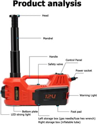 TKSE 5T Elektromos Autóemelő 12V Hidraulikus Pumpával és LED Lámpával 7