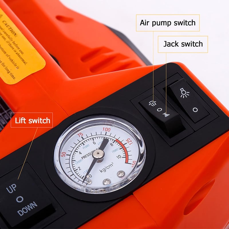 TKSE 5T Elektromos Autóemelő 12V Hidraulikus Pumpával és LED Lámpával