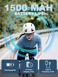 TMEOIIPY Okos Kerékpáros Sisak LED Kijelzővel és USB Töltéssel 5