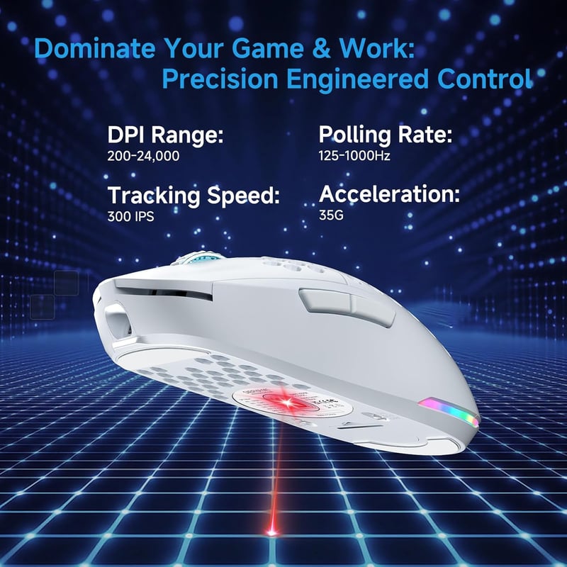 TMKB Falcon M1 Wireless Gaming Egér 24000 DPI, 180h Akkumulátor, 90g