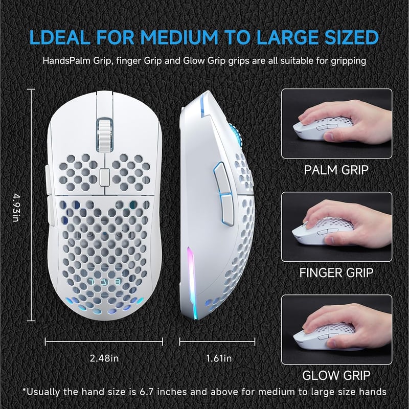 TMKB Falcon M1 Wireless Gaming Egér 24000 DPI, 180h Akkumulátor, 90g
