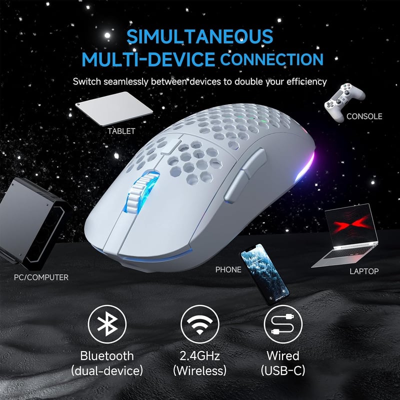TMKB Falcon M1 Wireless Gaming Egér 24000 DPI, 180h Akkumulátor, 90g