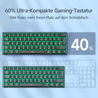 TMKB T61SE Gaming Mechanikus Billentyűzet Német QWERTZ Kék Switch 2
