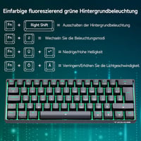 TMKB T61SE Gaming Mechanikus Billentyűzet Német QWERTZ Kék Switch 5
