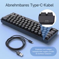 TMKB T61SE Gaming Mechanikus Billentyűzet Német QWERTZ Kék Switch 6