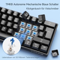 TMKB T61SE Gaming Mechanikus Billentyűzet Német QWERTZ Kék Switch 3
