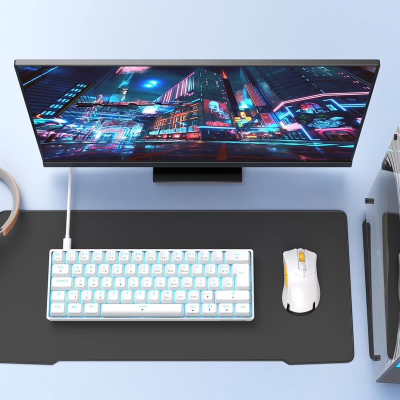 TMKB T61SE Gaming Mechanikus Billentyűzet Piros Switch Fehér QWERTZ