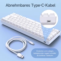 TMKB T61SE Gaming Mechanikus Billentyűzet Piros Switch Fehér QWERTZ 6