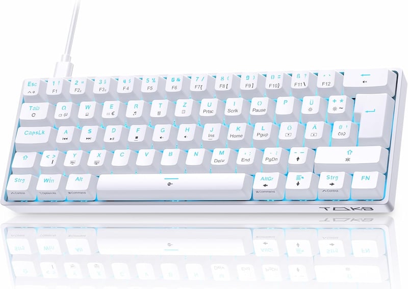 TMKB T61SE Gaming Mechanikus Billentyűzet Piros Switch Fehér QWERTZ
