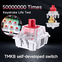 TMKB T63 Mechanikus Gamer Billentyűzet, Vezeték Nélküli, Piros Kapcsolókkal, RGB Háttérvilágítással, 3 Csatlakozási Móddal, Fekete - Interrupteur Rouge, black 6