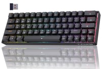 TMKB T63 Mechanická herná klávesnica, bezdrôtová, s červenými spínačmi, RGB podsvietením, s 3 režimami pripojenia, čierna 1