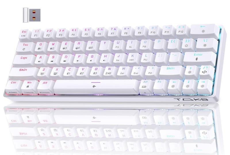 TMKB T63 bezdrôtová mechanická herná klávesnica 60% RGB podsvietenie Bluetooth