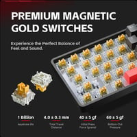 TMKB T68 HE Mechanikus Gamer Billentyűzet Mágneses Kapcsolókkal, RGB Világítással, Kompakt 68 Gombos, Type-C, Windows/Mac/Linux Kompatibilis 5