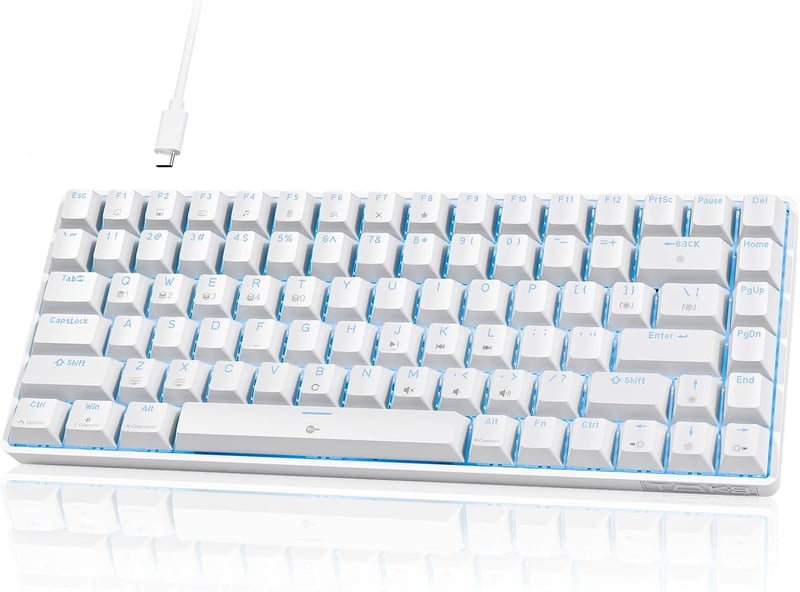 TMKB T84SE Mechanikus Gamer Billentyűzet 84 Gomb Piros Switch LED Fehér