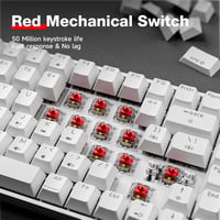 TMKB T84SE Mechanikus Gamer Billentyűzet 84 Gomb Piros Switch LED Fehér 2