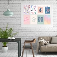 TNSLAND Set estetskih dekorativnih postera od 50 komada, set zidnog kolaža u boho stilu, vintage kolekcija fotografija za spavaću sobu, VSCO zidna dekoracija 3