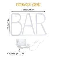 TNSLAND LED natpis BAR, toplo bijelo svjetlo, neonska svjetleća ploča na USB i baterije, zidna dekoracija za bar i prostoriju za zabavu 2