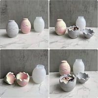 TNSLAND Tojás Alakú Szilikon Öntőforma Fedéllel - Gyanta, Gyertya Készítéshez - Fekete Ovális Tárolódoboz DIY Ékszer, Smink Tárolására 2