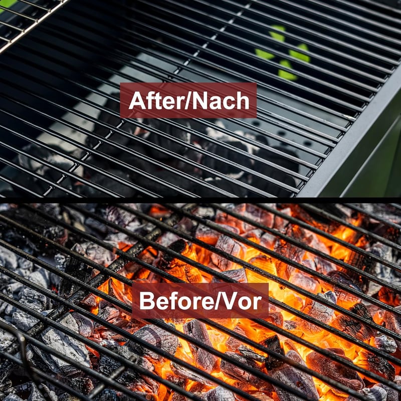 TNTOR Grillkefe Gőztisztítóval, Rozsdamentes Acél Spatulával és Hosszú Szigetelt Nyéllel