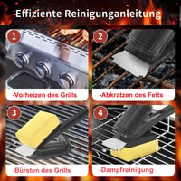 TNTOR Grillkefe Gőztisztítóval, Rozsdamentes Acél Spatulával és Hosszú Szigetelt Nyéllel 5