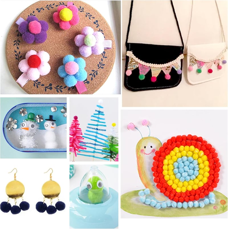 TOAOB 300db 10mm Pom Pom Craft Szett Vegyes Színes Puha Dekorációs Golyók DIY Kézimunkához