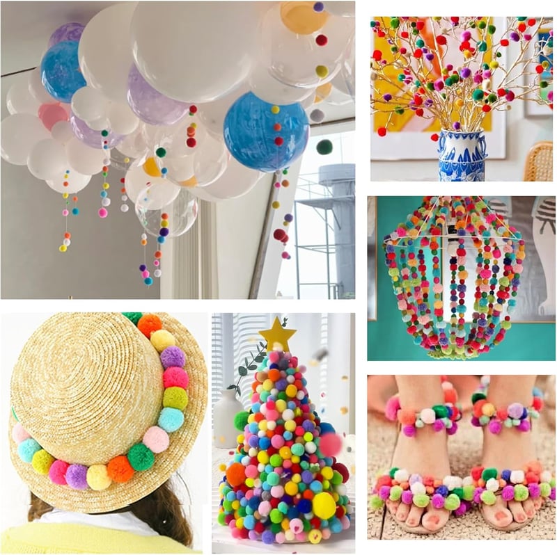 TOAOB 300db 10mm Pom Pom Craft Szett Vegyes Színes Puha Dekorációs Golyók DIY Kézimunkához