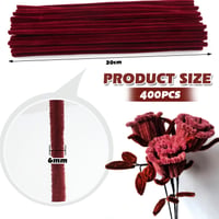 TOAOB 400 db Borvörös Pfeifenputzer Drótszár Kézműves Készlet - 6 mm x 300 mm Chenille Dróthuzal DIY Dekorációhoz 2
