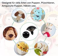 TOAOB 50 db biztonsági szem 24 mm fekete műanyag baba szem amigurumi horgolt játékhoz 6